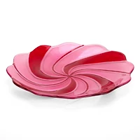 Fused Glass Pink Peppermint Salad Plate