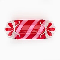 Fused Glass Pink Peppermint Serving Platter