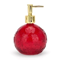 Red Glass Christmas Ornament Soap Pump