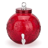 Red Christmas Ornament 1.5 Gallon Drink Dispenser