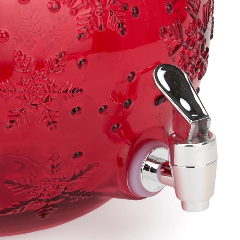 Red Christmas Ornament 1.5 Gallon Drink Dispenser