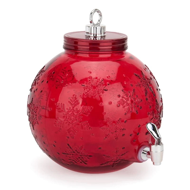 Red Christmas Ornament 1.5 Gallon Drink Dispenser