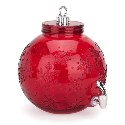 Red Christmas Ornament 1.5 Gallon Drink Dispenser