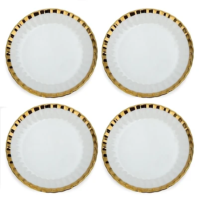 Gold Scalloped Appetizer Plates, Set of 4