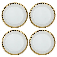 Gold Scalloped Appetizer Plates, Set of 4