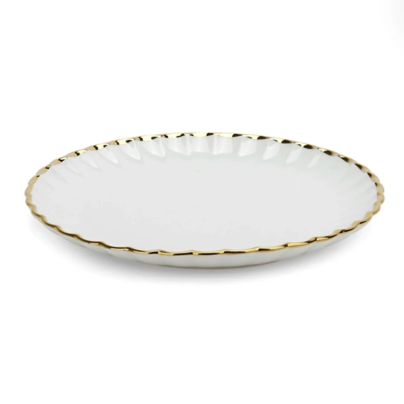 Gold Scalloped Dinner Plate