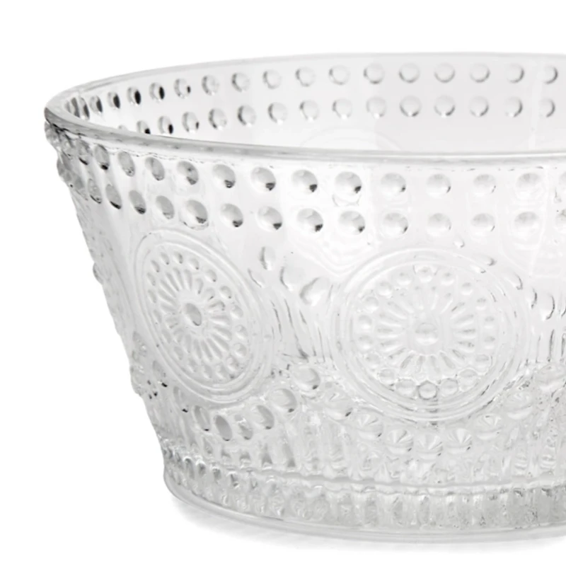 Debossed Glass Dip Bowls, Set of 4