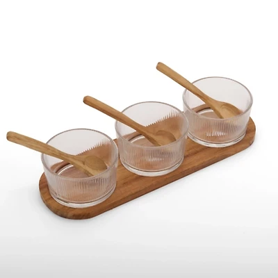 Glass Jars with Wood Spoons, Set of 3