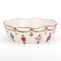 Holly Nutcracker Christmas Serving Bowl