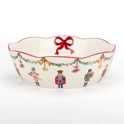 Holly Nutcracker Christmas Serving Bowl