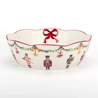 Holly Nutcracker Christmas Serving Bowl