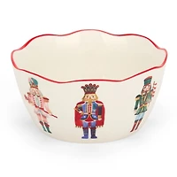 Holly Nutcracker Wavy Bowl