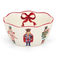 Holly Nutcracker Wavy Bowl