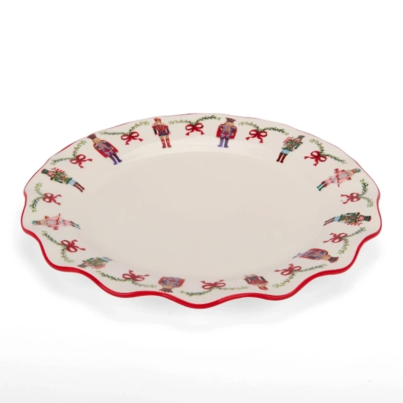 Holly Nutcracker Wavy Dinner Plate