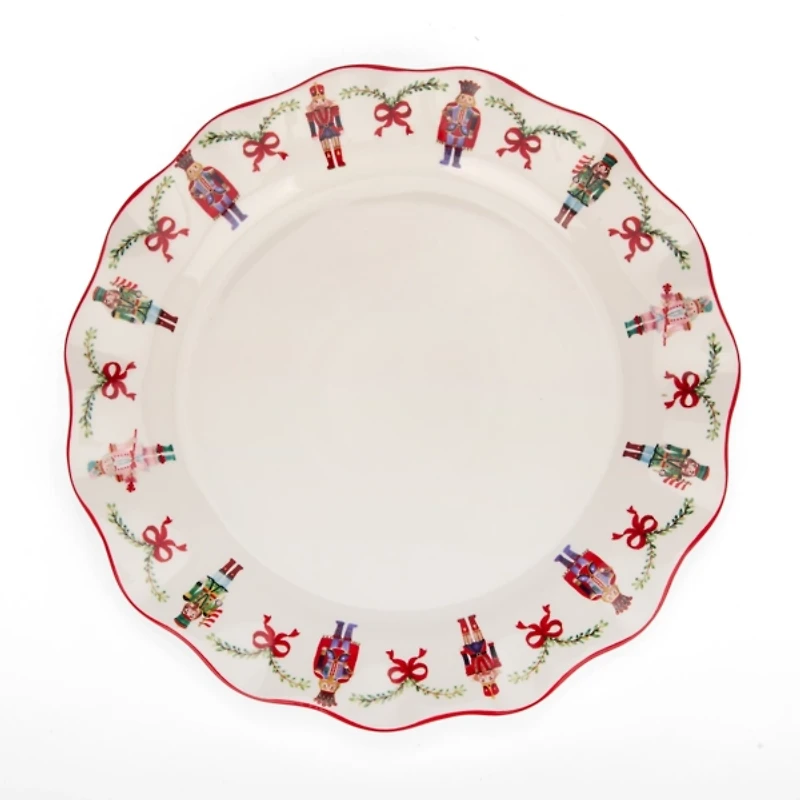 Holly Nutcracker Wavy Dinner Plate