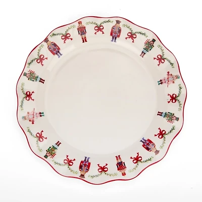 Holly Nutcracker Wavy Dinner Plate