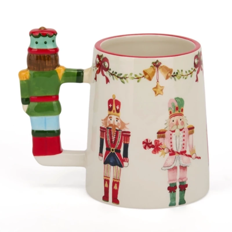 Holly Nutcracker Handle Mug