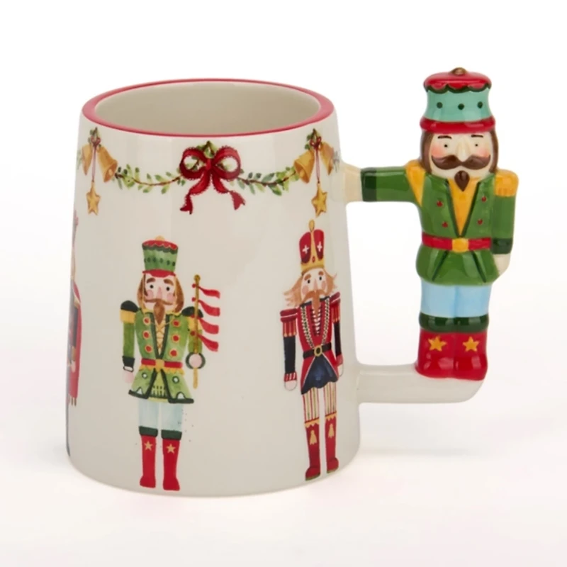 Holly Nutcracker Handle Mug