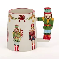 Holly Nutcracker Handle Mug