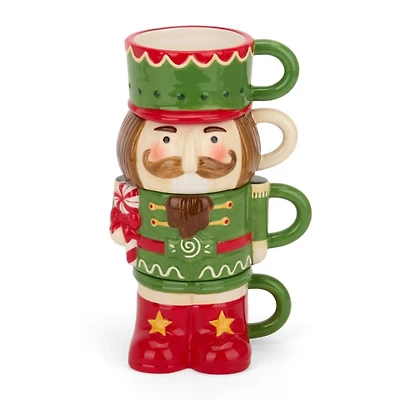 Holly Nutcracker 4-pc. Stacked Mug Set