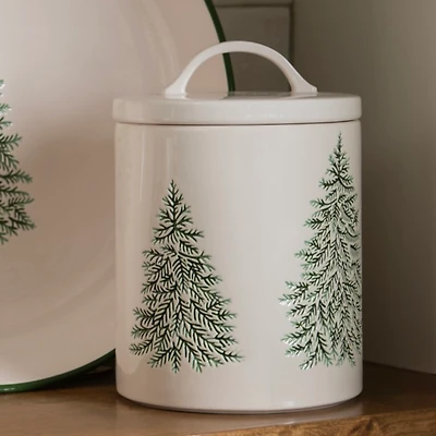 Evergreen Trees Embossed Canister