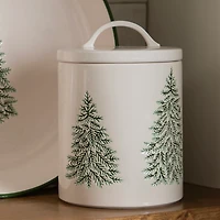 Evergreen Trees Embossed Canister