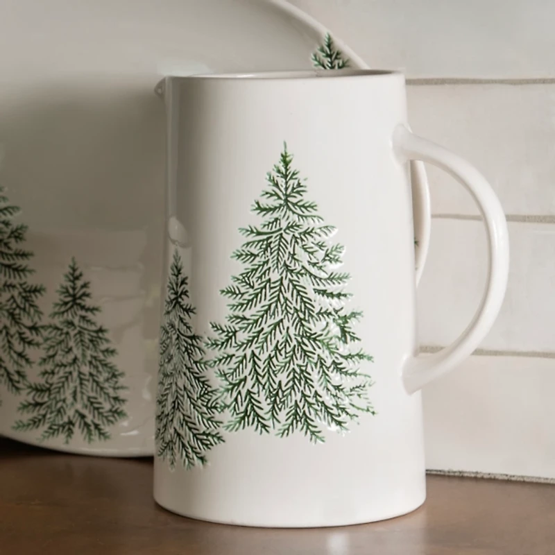 Evergreen Trees Embossed Pitcher