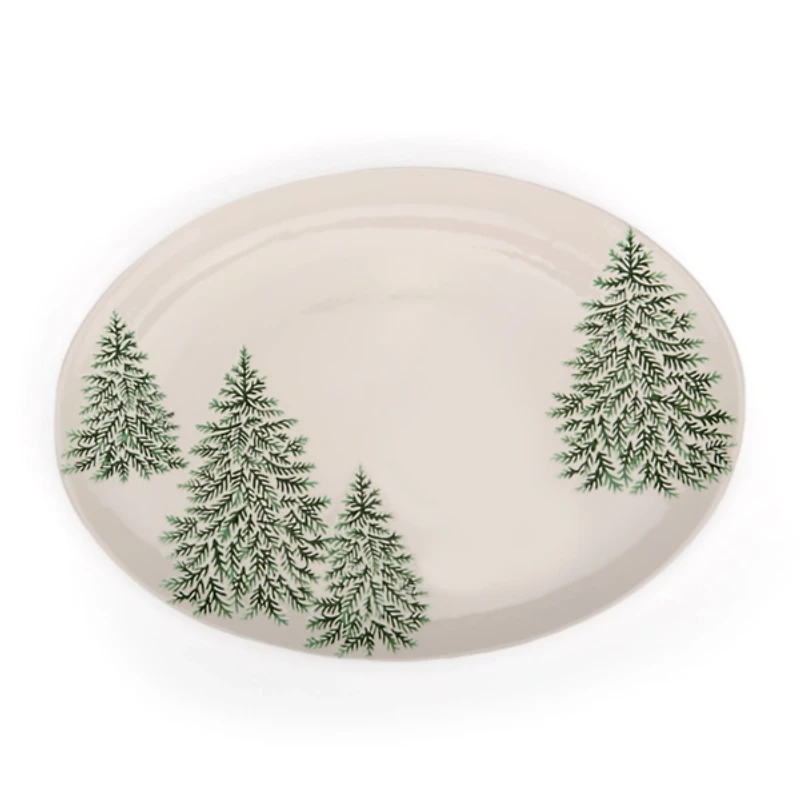 Evergreen Trees Embossed Serving Platter