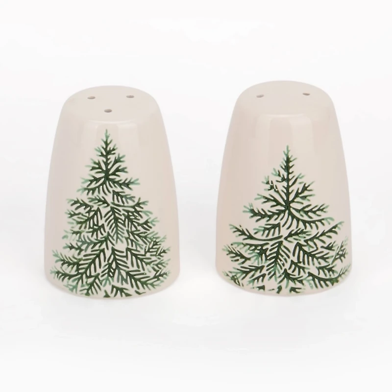 Evergreen Trees Embossed Salt & Pepper Shaker Set