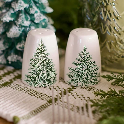 Evergreen Trees Embossed Salt & Pepper Shaker Set