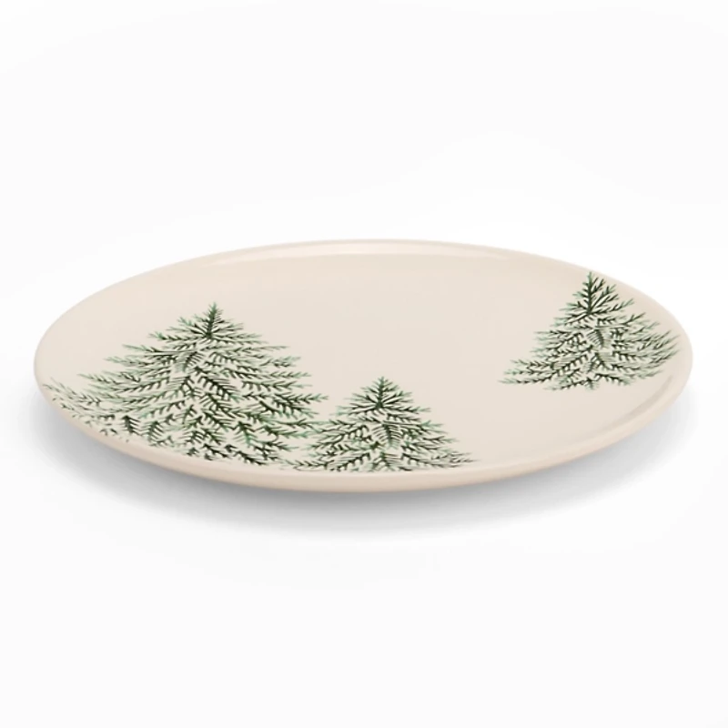 Evergreen Trees Embossed Salad Plate