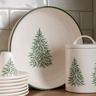 Evergreen Trees Embossed Serving Bowl