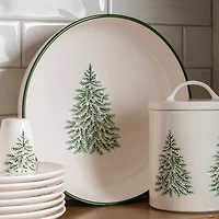 Evergreen Trees Embossed Serving Bowl