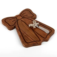 Christmas Bow Figural Serving Board Set
