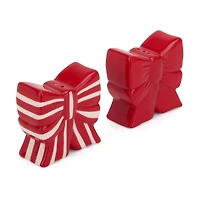 Red Christmas Bow Salt & Pepper Shaker Set