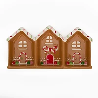 Gingerbread House 3-Section Server
