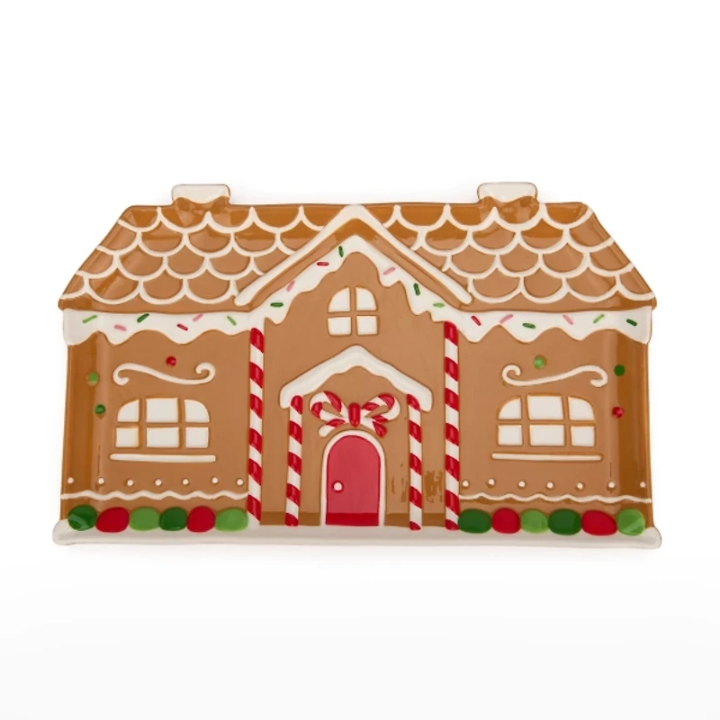 Gingerbread House Bow Serving Platter