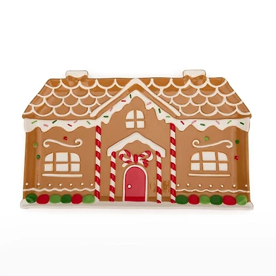 Gingerbread House Bow Serving Platter
