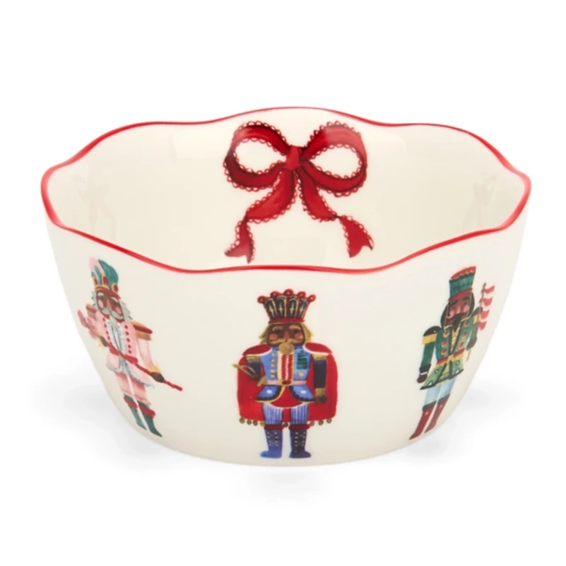 Jolly Nutcracker Wavy Bowl