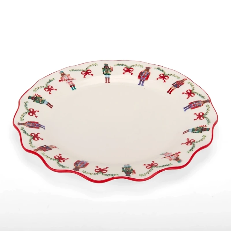 Jolly Nutcracker Wavy Dinner Plate