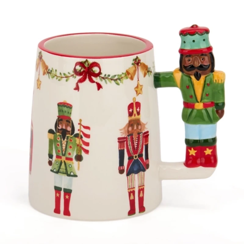 Jolly Nutcracker Handle Mug