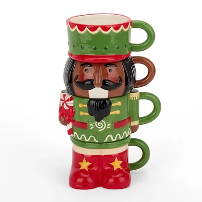 Jolly Nutcracker 4-pc. Stacked Mug Set
