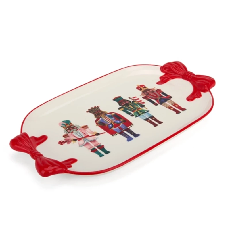 Jolly Nutcracker Bow Serving Platter