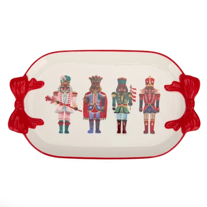 Jolly Nutcracker Bow Serving Platter