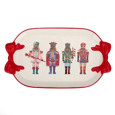 Jolly Nutcracker Bow Serving Platter