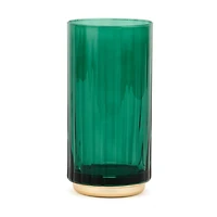 Green Ribbed Gold Base Tumbler