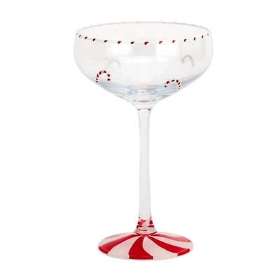 Christmas Peppermint Coupe Glass