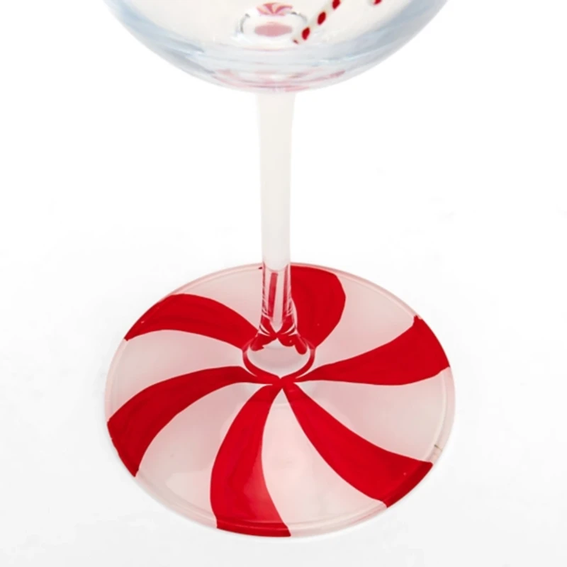Christmas Peppermint Wine Glass