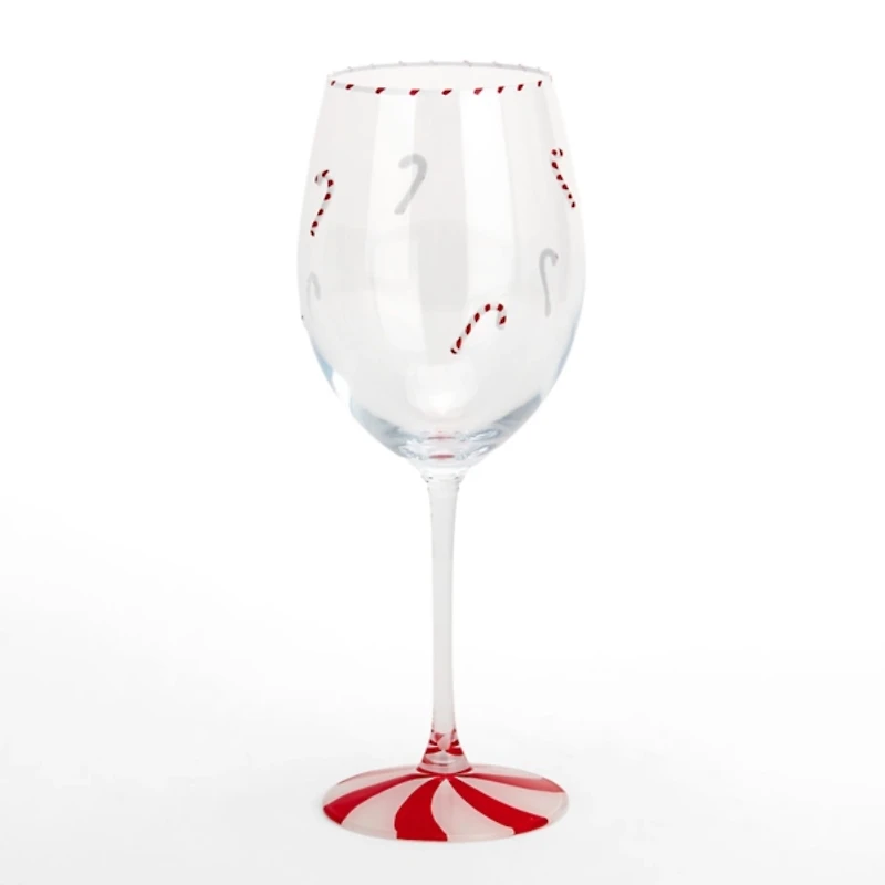 Christmas Peppermint Wine Glass