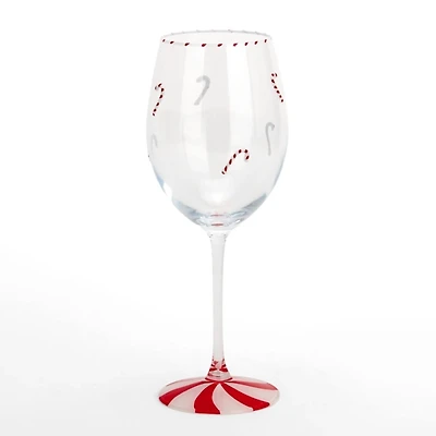 Christmas Peppermint Wine Glass